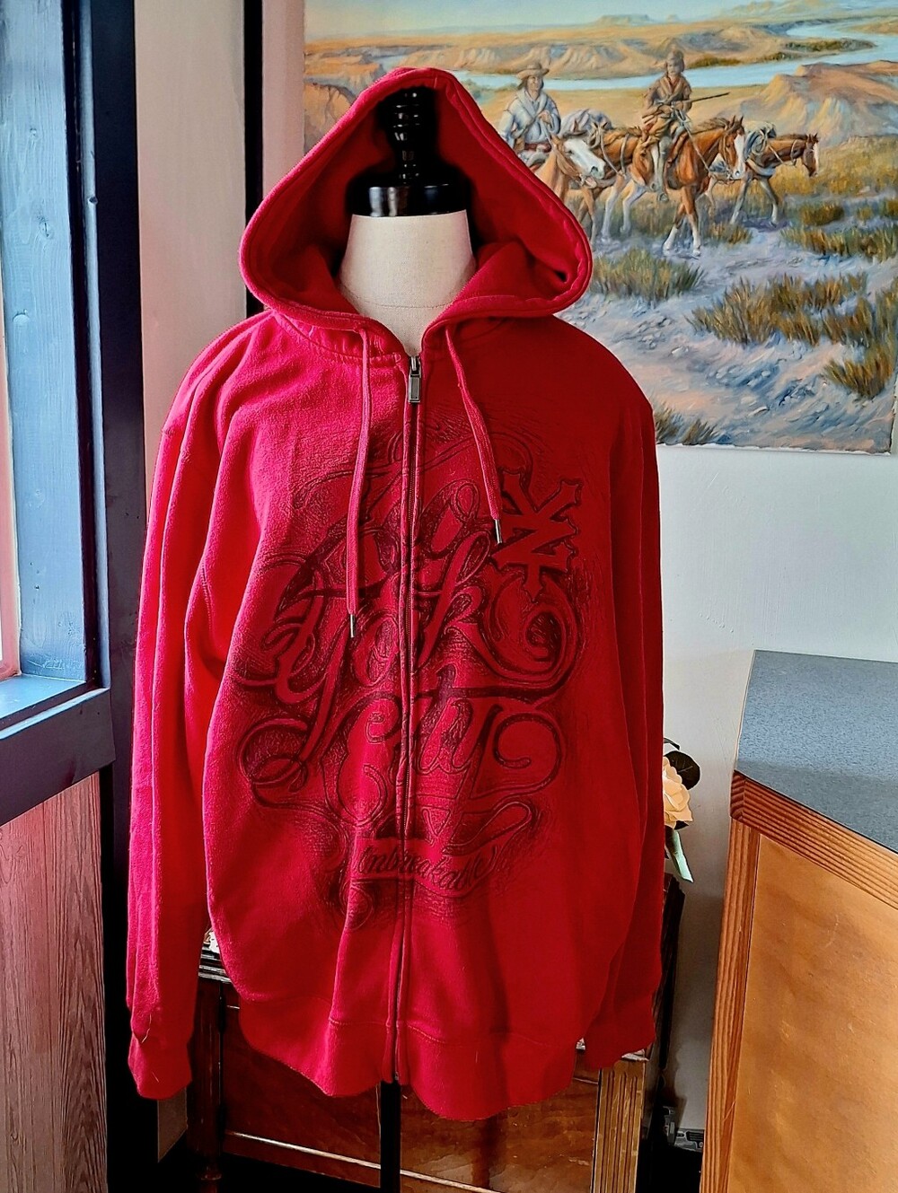 Zoo York Vintage Y2K "Unbreakable" Graphic Skater Full Zip Hoodie, L, RN#104313